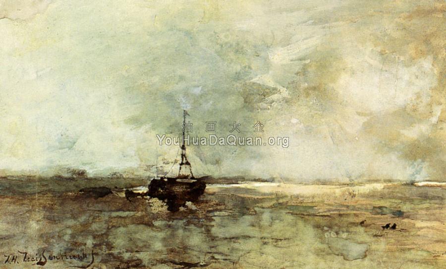 A Bomschuit On The Beach - 让·亨德里克·维西恩布鲁奇